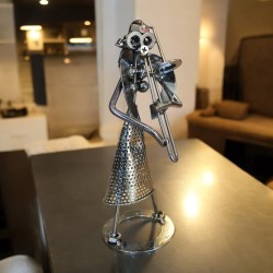 Metal Musician Sculpture