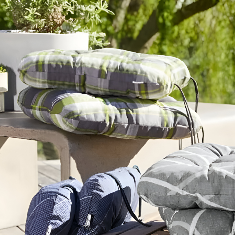 Livarno-Chair Cushion Green and Grey