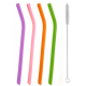 Ernesto - Silicone Drinking Straws - Set of 4 with Cleaning Brush 