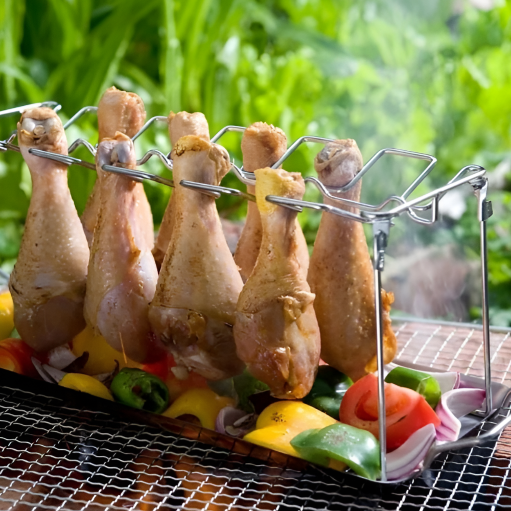 Home basics-chicken leg rack with pan