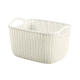 Curver Knit Polypropylene Rectangular Storage Basket, 8 litres, White