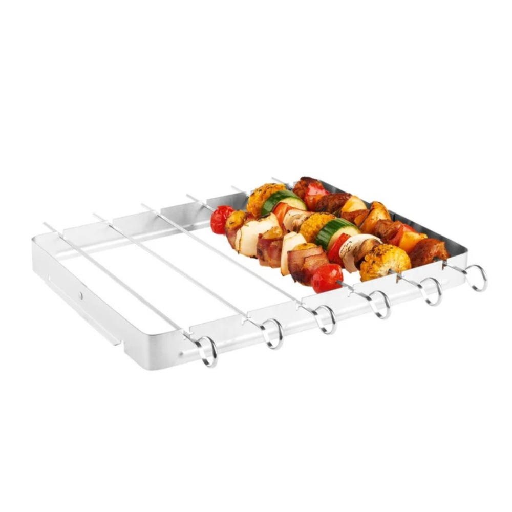 Grill meister-skewer set and frame