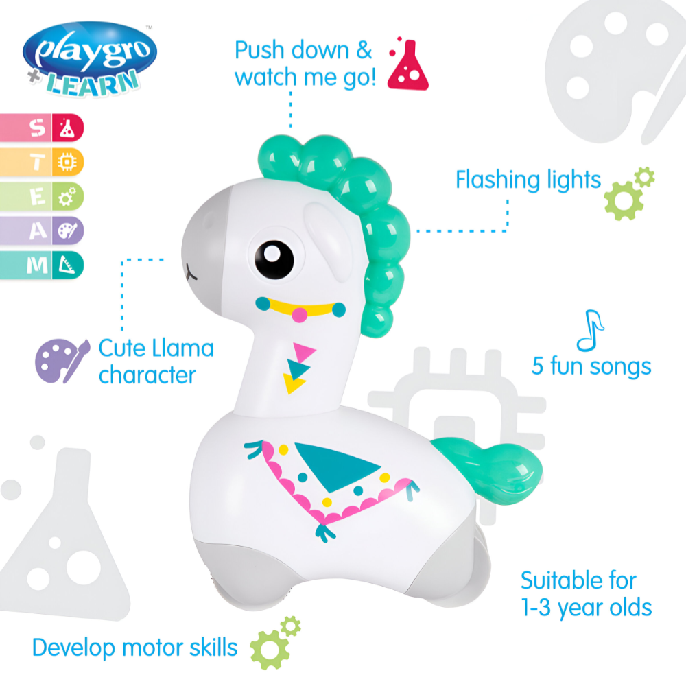 Playgro - Light Me Up Push and Go Musical Llama