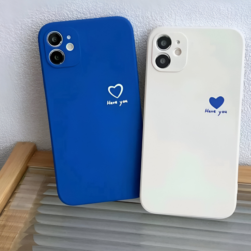 Couple Heart Pattern Phone Case - 2pcs