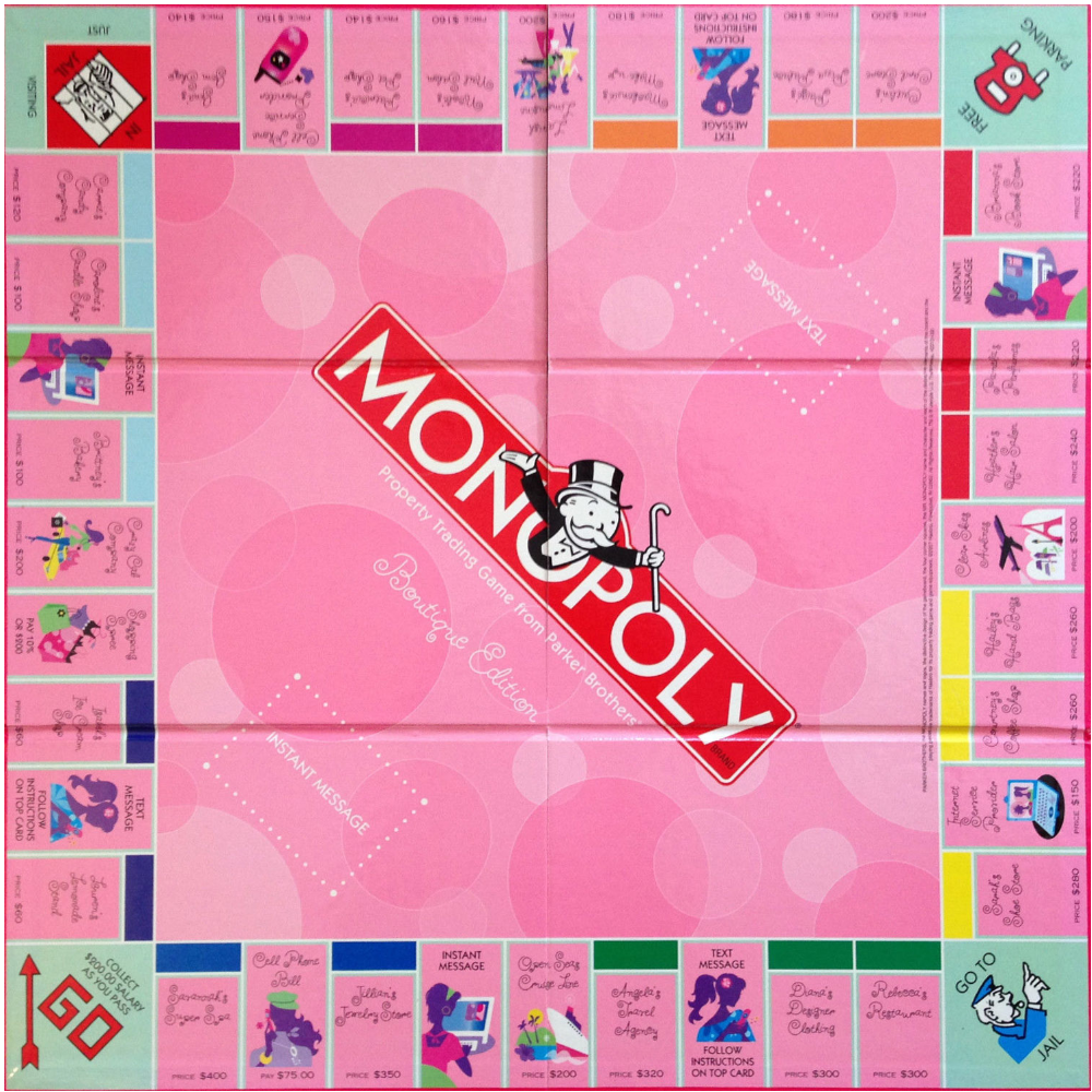  Boutique Edition - Kid's Monopoly Property Trading Game Pink