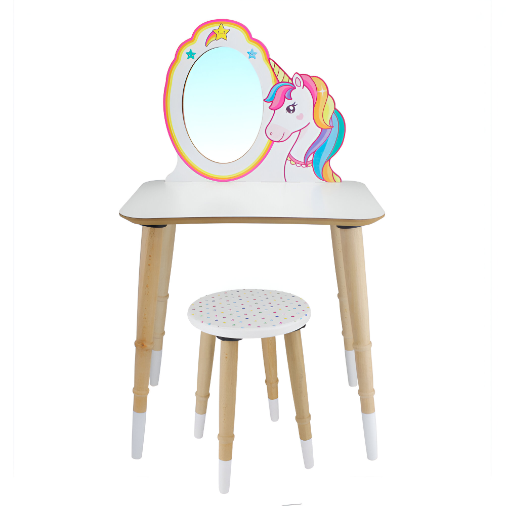 Okutan Hobi - Wooden Children's Make-up Table with Stool