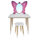 Okutan Hobi - Wooden Children's Butterfly Make-up Table with Stool