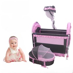 Baby Love - Baby Bed with Baby Cradle with Mosquito Net - Pink