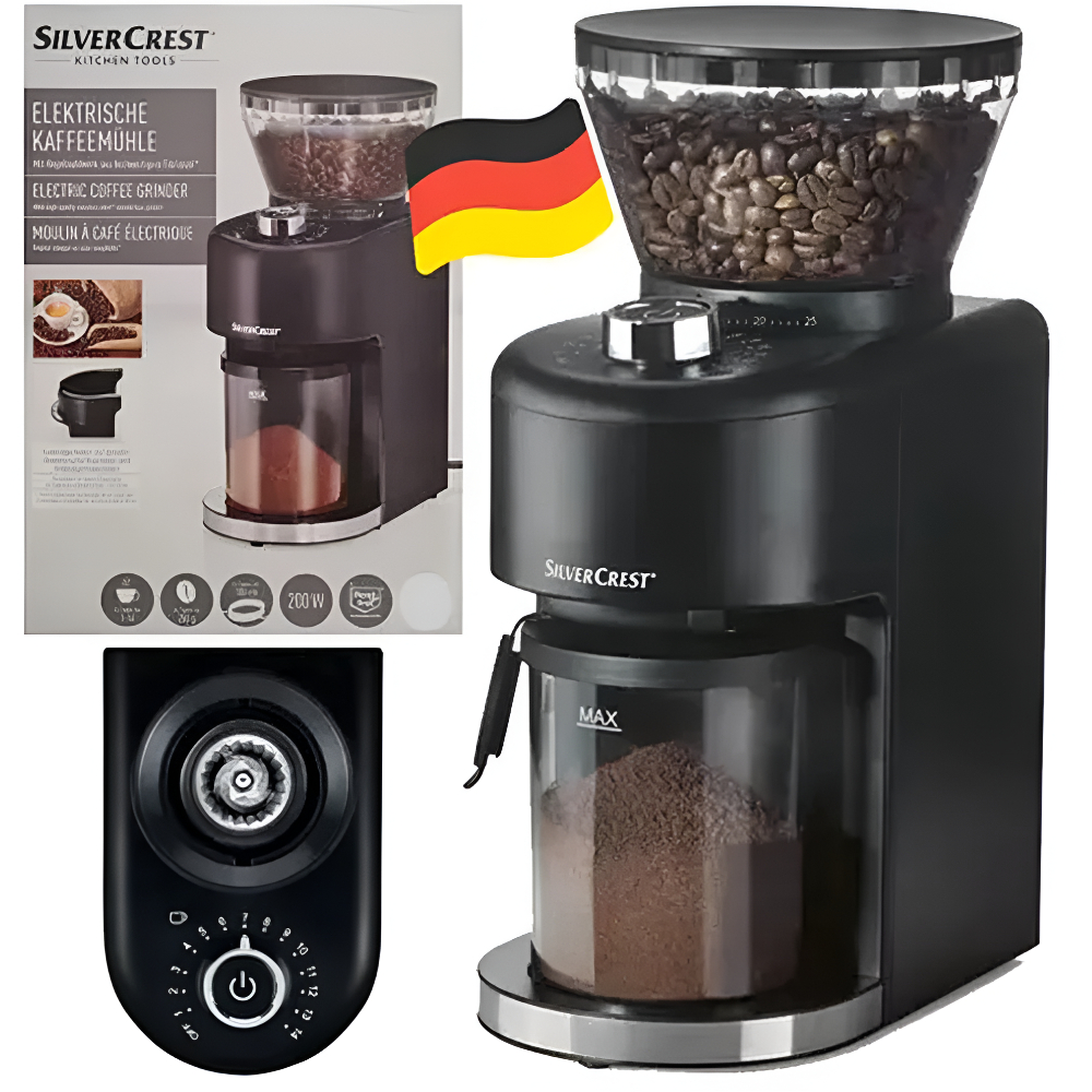 Silvercrest Electric Coffee Grinder , With 250g Coffee Bean Tank Capacity ,  200w to serve from 1 to 14 Cups 