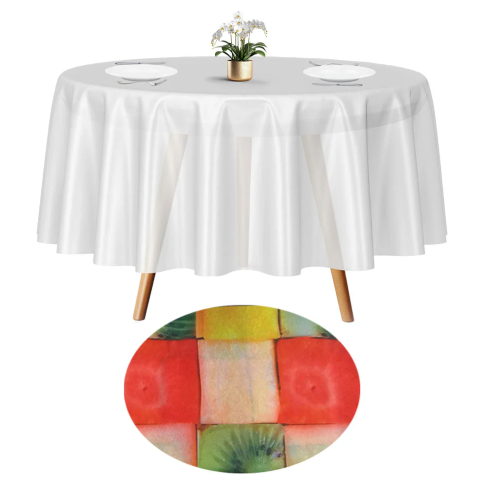 Wipe Clean Table Clothes - Colored Kiwi Round 