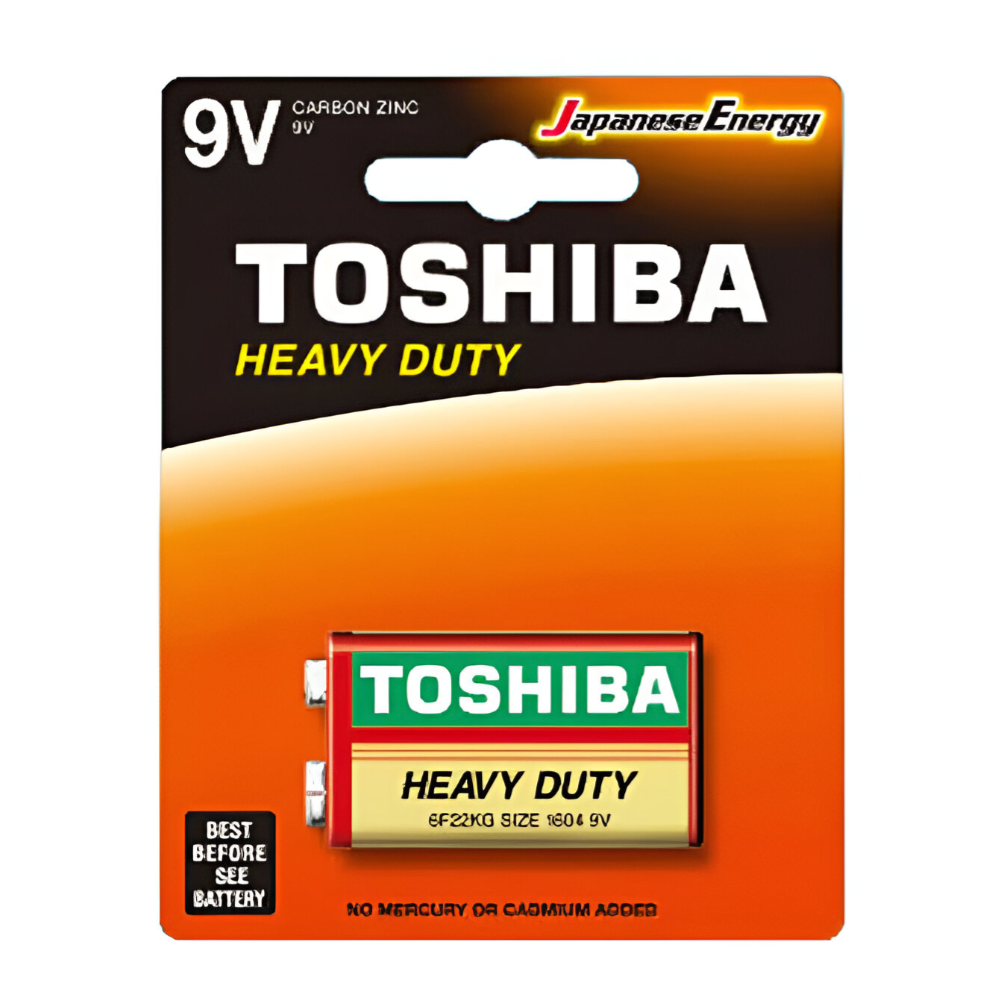 Toshiba Heavy Duty Carbon Zink 9V Battery 6F2KG