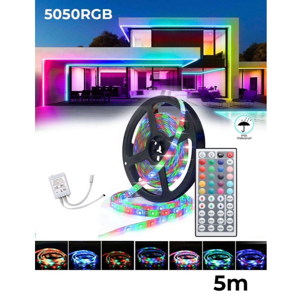 RGB 5M Remote Control LED Strip Light- 16 Color Changing