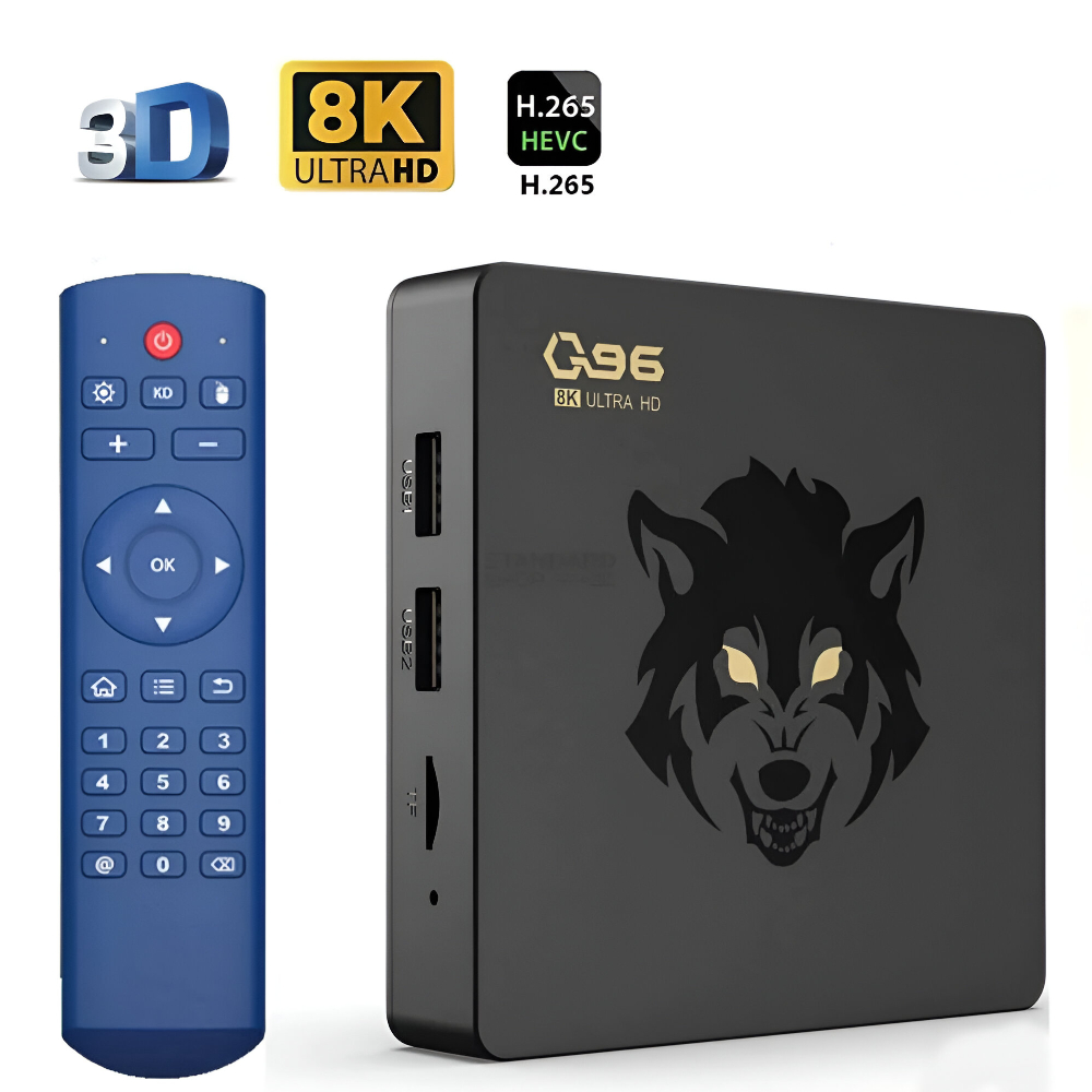 Smart TV Box 8K UHD HDR 3D Android 11 Q96 32G