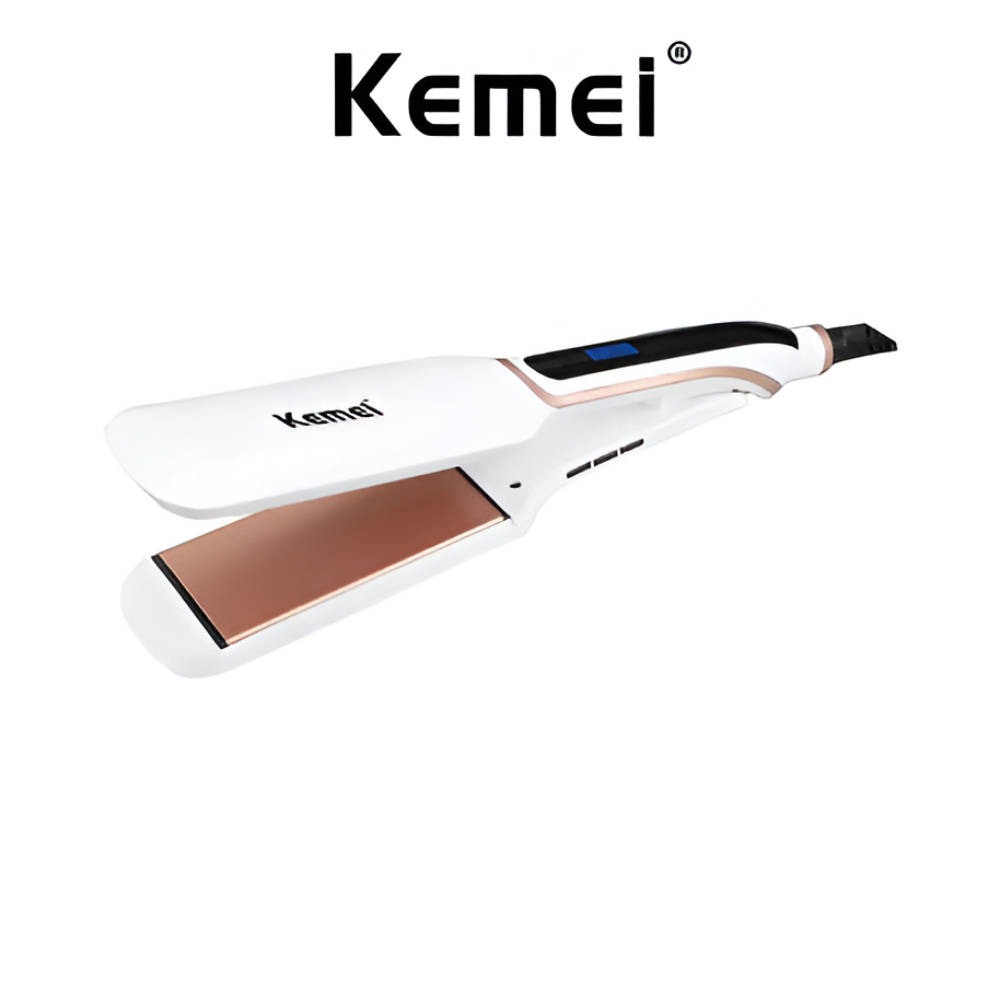 Kemei Digital Hair Straightener , 60W , For Dry and Wet Hair , heats in 30 second 