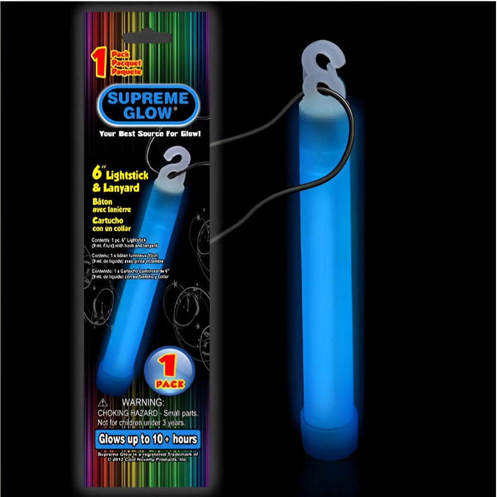 Supreme Glow Lightstick & lanyard - Blue (10 hours)