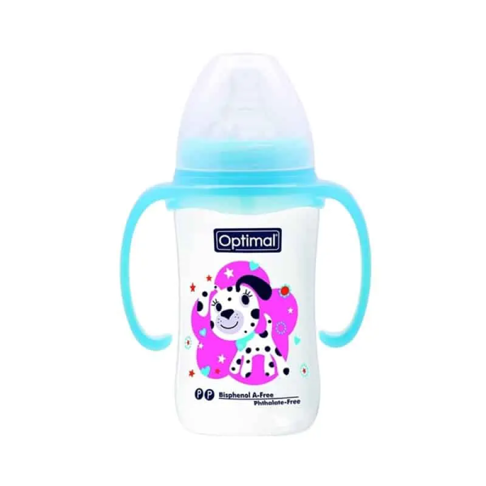 Optimal w/neck feeding bottle 240 ml w/handle