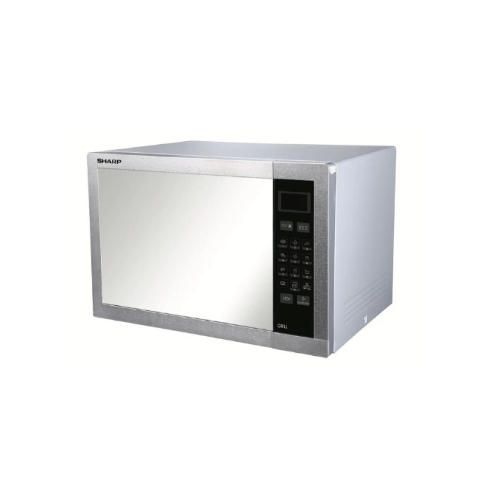 Sharp R77 220V Stainless Steel Microwave Oven with Grill, 34 L, Stainless Steel