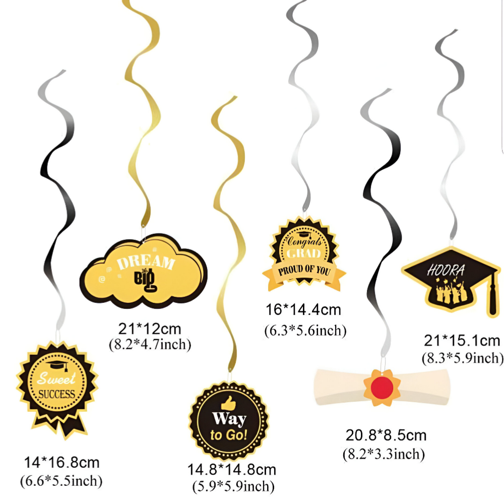 Graduation Spiral Decor Set 12CT