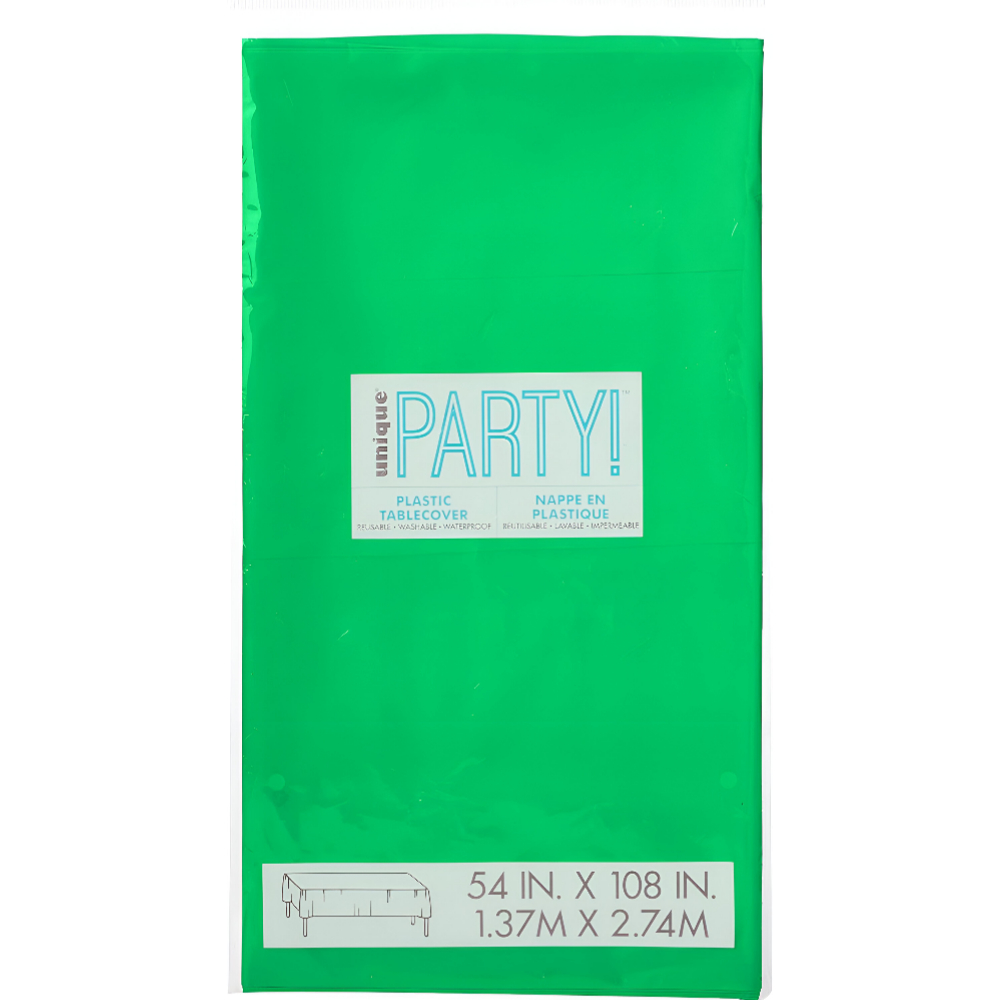 Unique Party -  Plastic Tablecover - Emerald Green