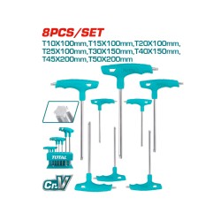 Total 8 Pcs T-handle torx wrench set