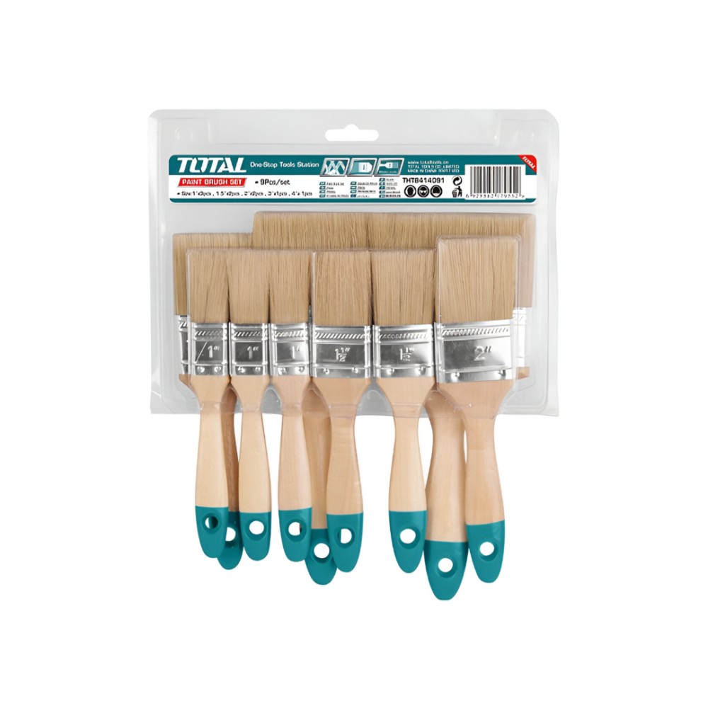 Total 9pcs paint brush set