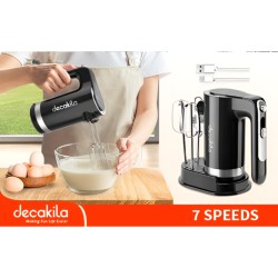 Decakila Cordless Hand Mixer with 90W Motor, 7-Speed Settings and 2000mAh Battery (KMMX006B)