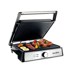 Decakila Stainless Steel Contact Grill With Cool touch safe handle, 4 Slices Capacity and 2000W wattage (KEEC031B)