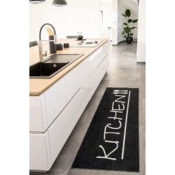 Culinary Comfort -Anti slip  Black Carpet 230x160cm, Machine Washable