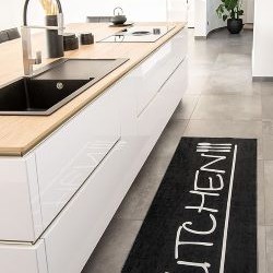 Culinary Comfort -Anti slip  Black Carpet 230x160cm, Machine Washable