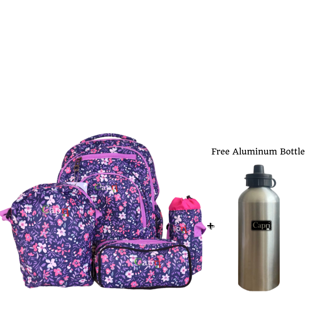 Capri Flowery Collection - Combo Set 4-In-1 + Free Aluminum Bottle