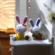 Whimsical Love Bunny Duo Figurines , gift , 