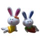 Whimsical Love Bunny Duo Figurines , gift , 