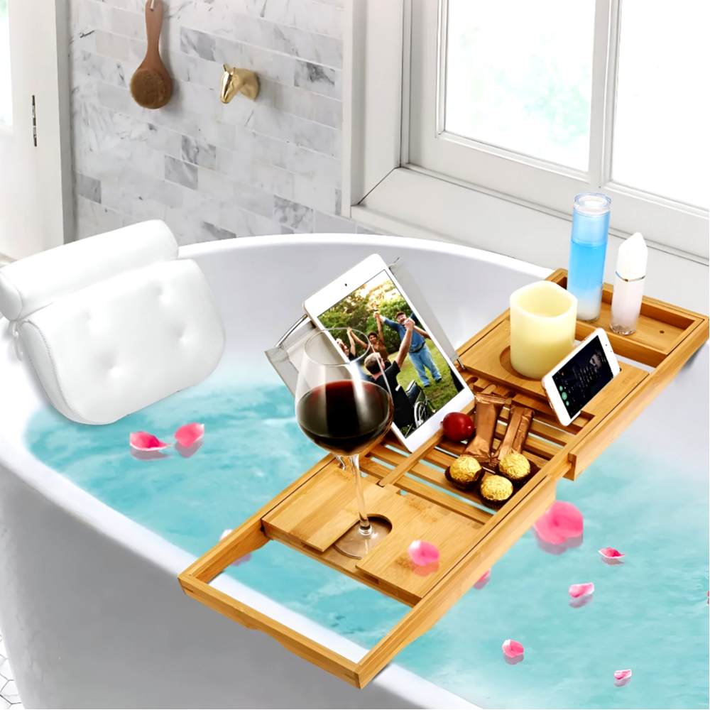 Livarno Wenko Bamboo Bathtub Tray (blue)