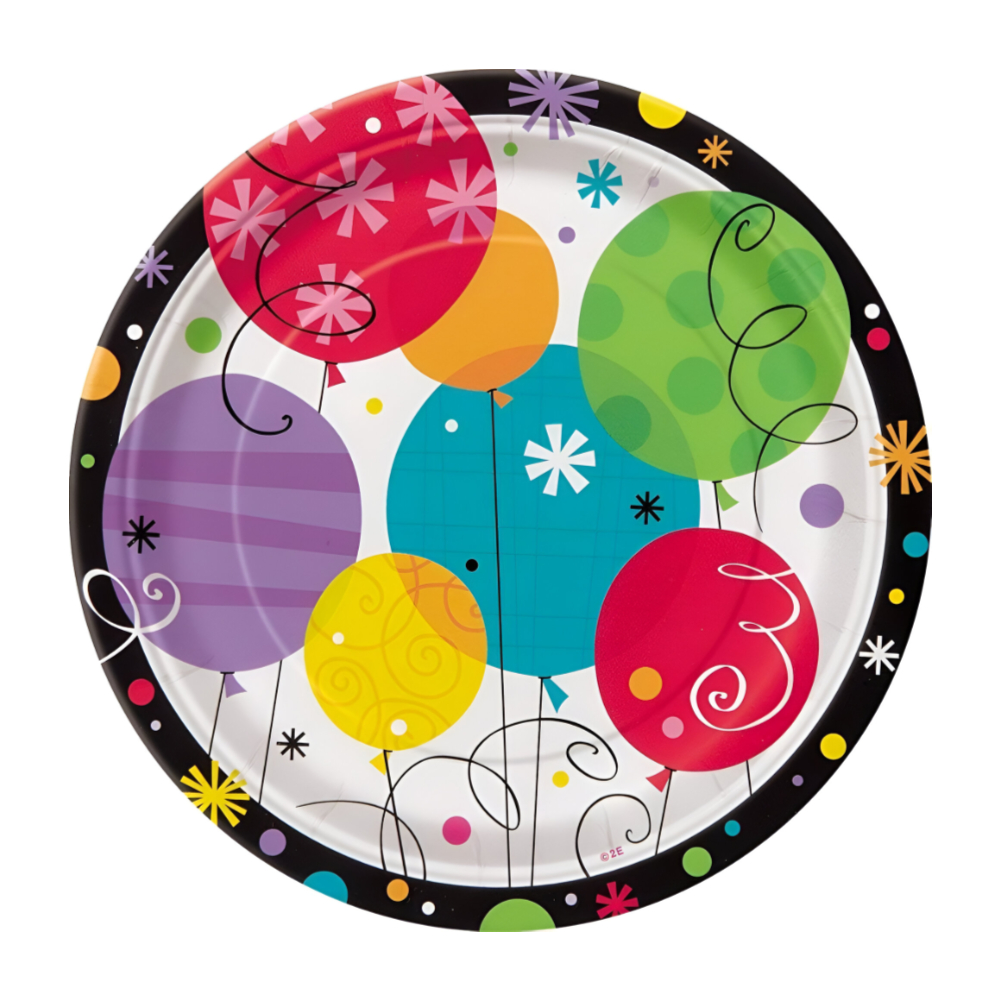 Unique - Breezy Birthday Paper Plates - 8ct