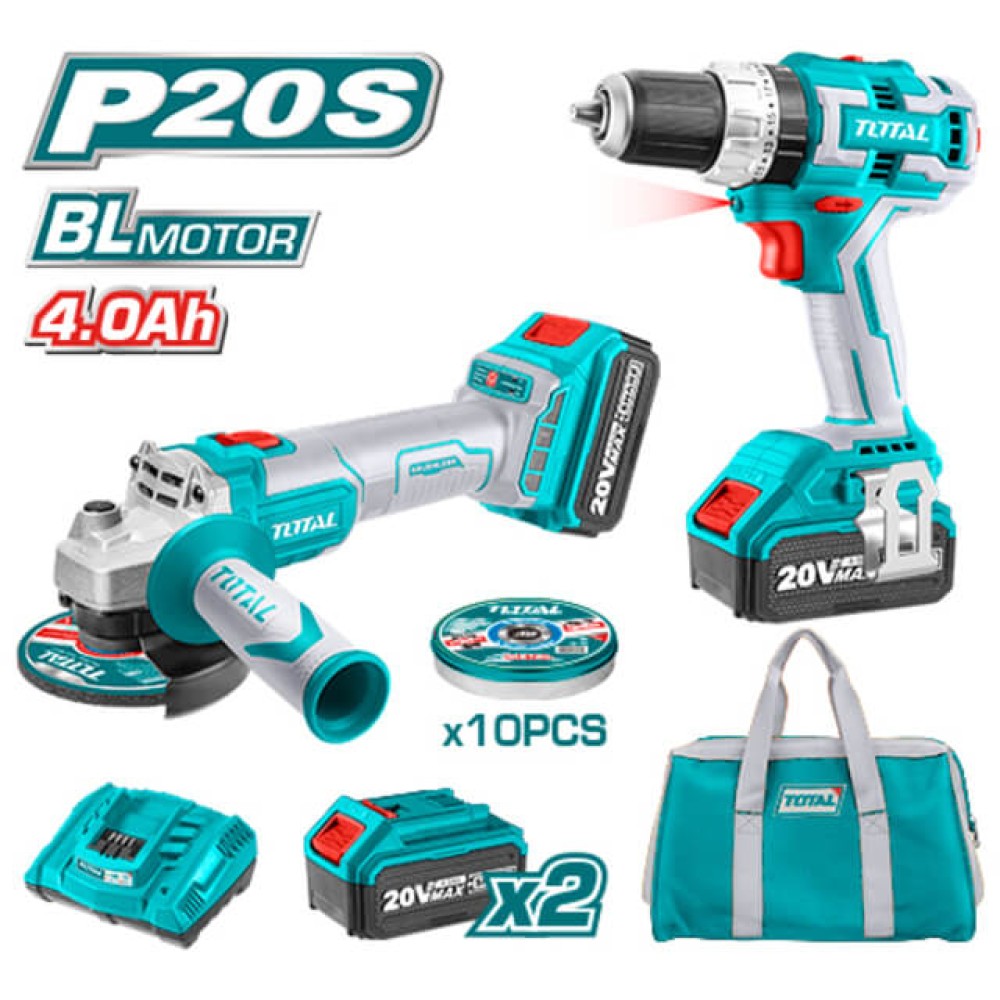 Total Lithium-ion cordless 2 pcs combo kit