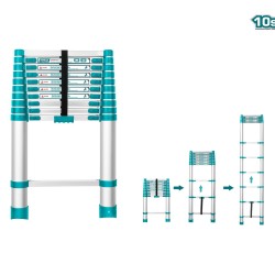 Total 10 Step Telescopic Ladder