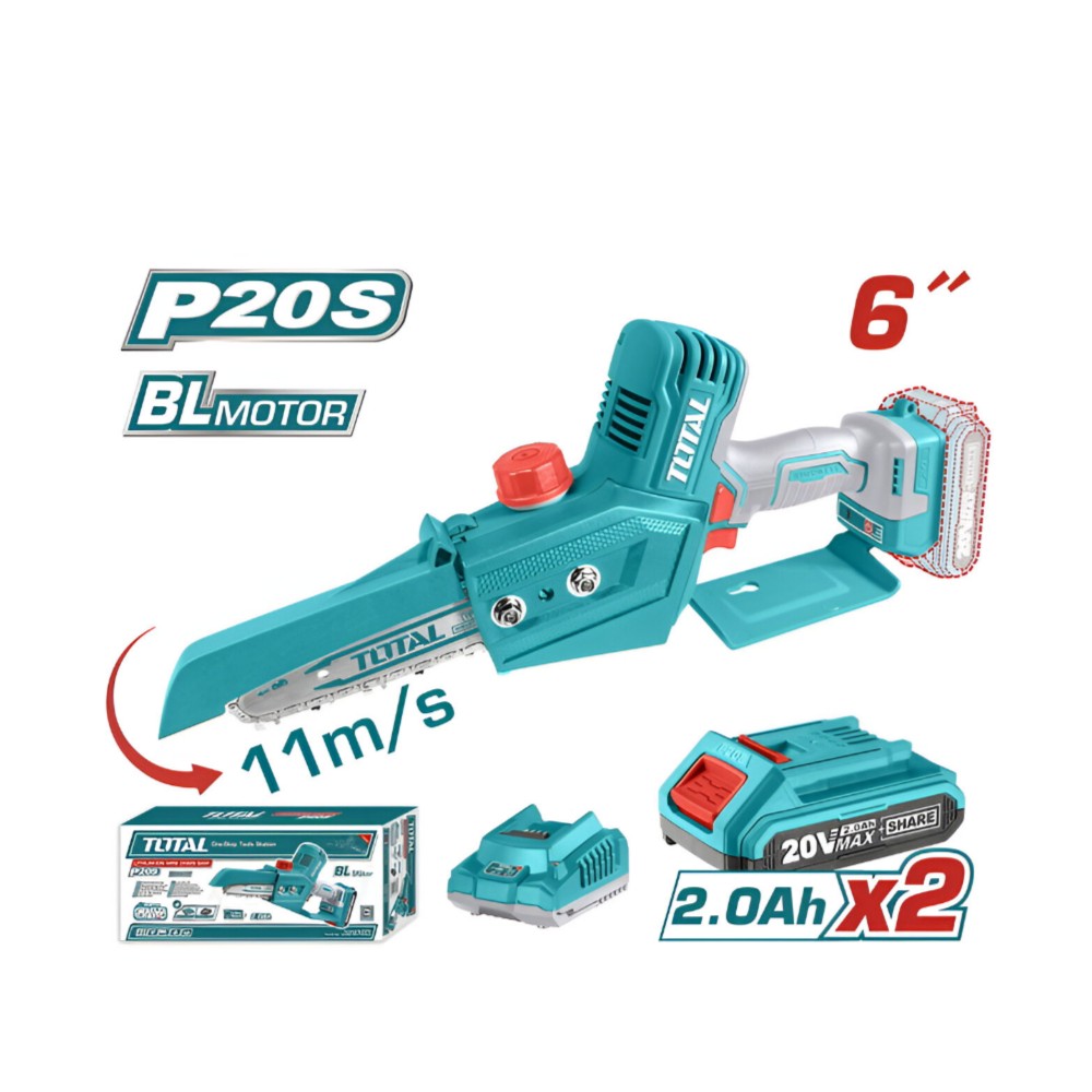 Total Lithium-ion mini chain saw 20V / 2Ah