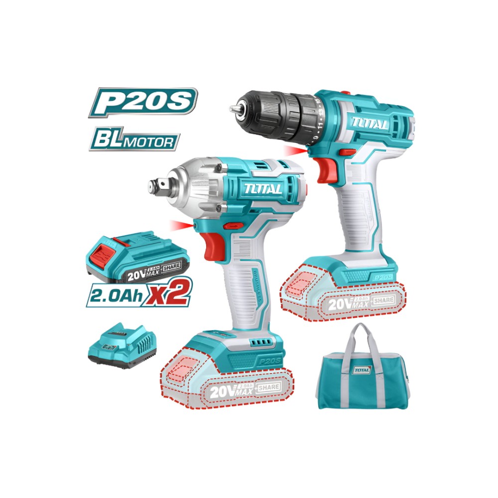 Total Lithium-ion cordless 2 pcs combo kit 1