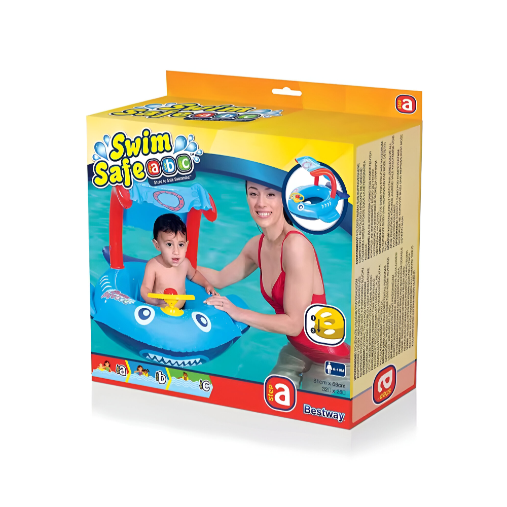 Bestway - Swim Safe Playful Shark Baby Boat