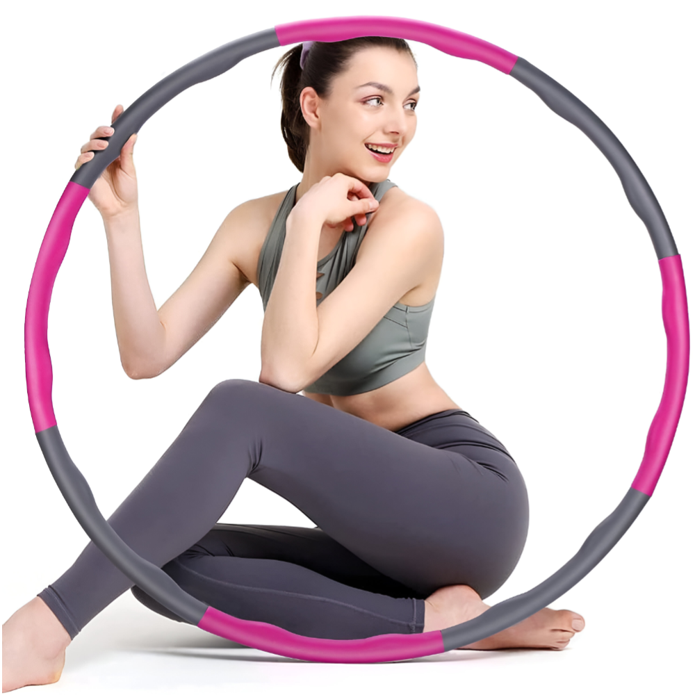 Fitness Hoop - Dancing Healthy Moments , Hula Hoops for Adults Weight Loss,  Hula Hoop for Exercise,  8 Detachable Sections for Burning Fat, Soft Padding Exercise Hula Hoop