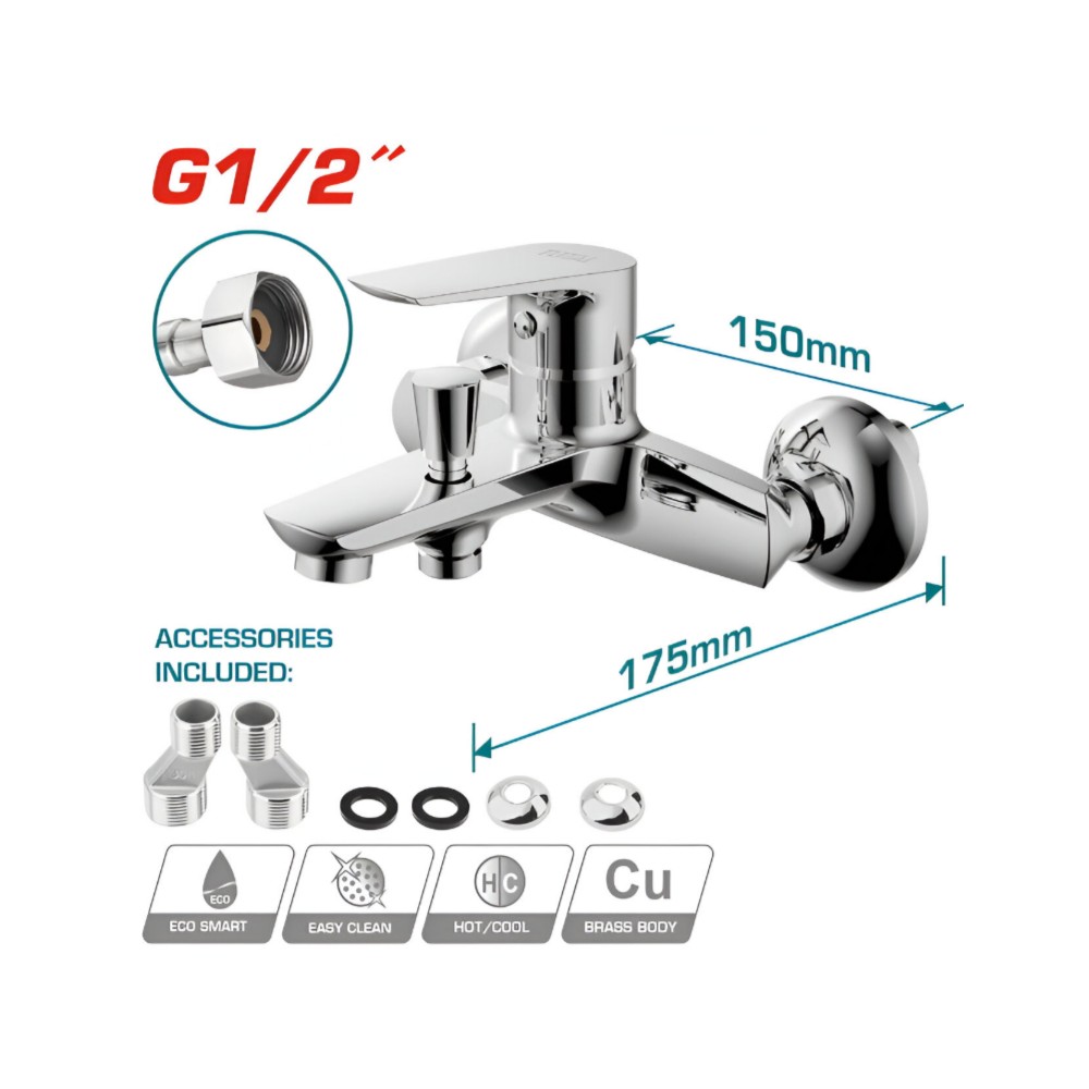 Total Single lever bath-shower mixer