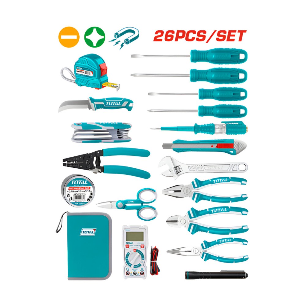 Total 26Pcs Electricians Tools Set