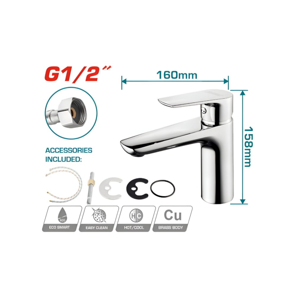 Total Single Lever Washbasin Mixer