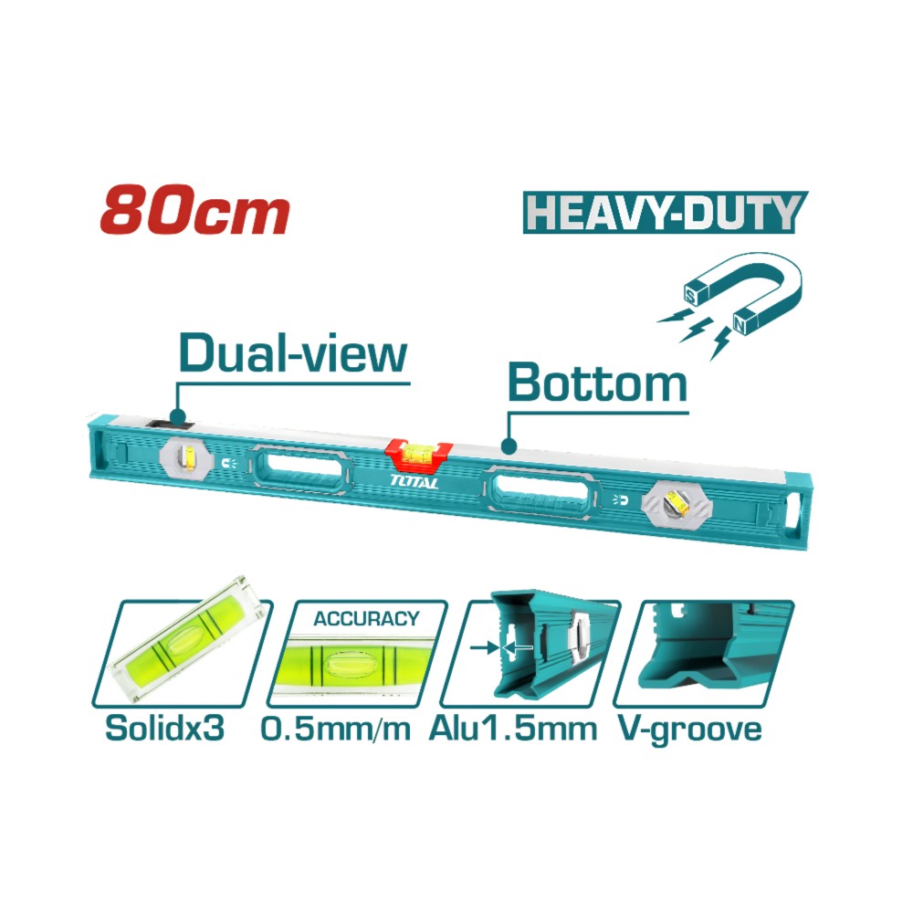 Total Spirit level(With powerful magnets) 80cm