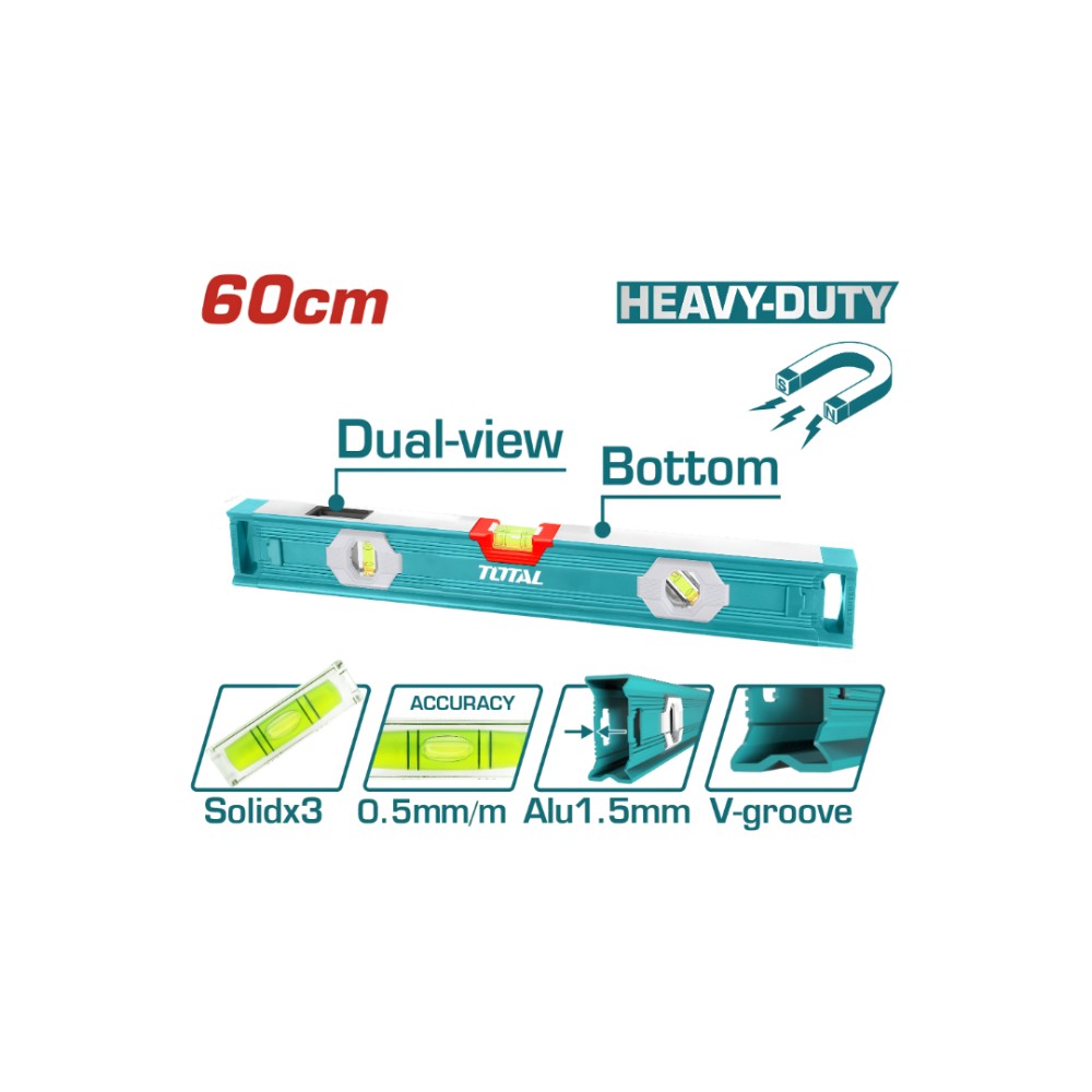 Total Spirit level(With powerful magnets) 60cm