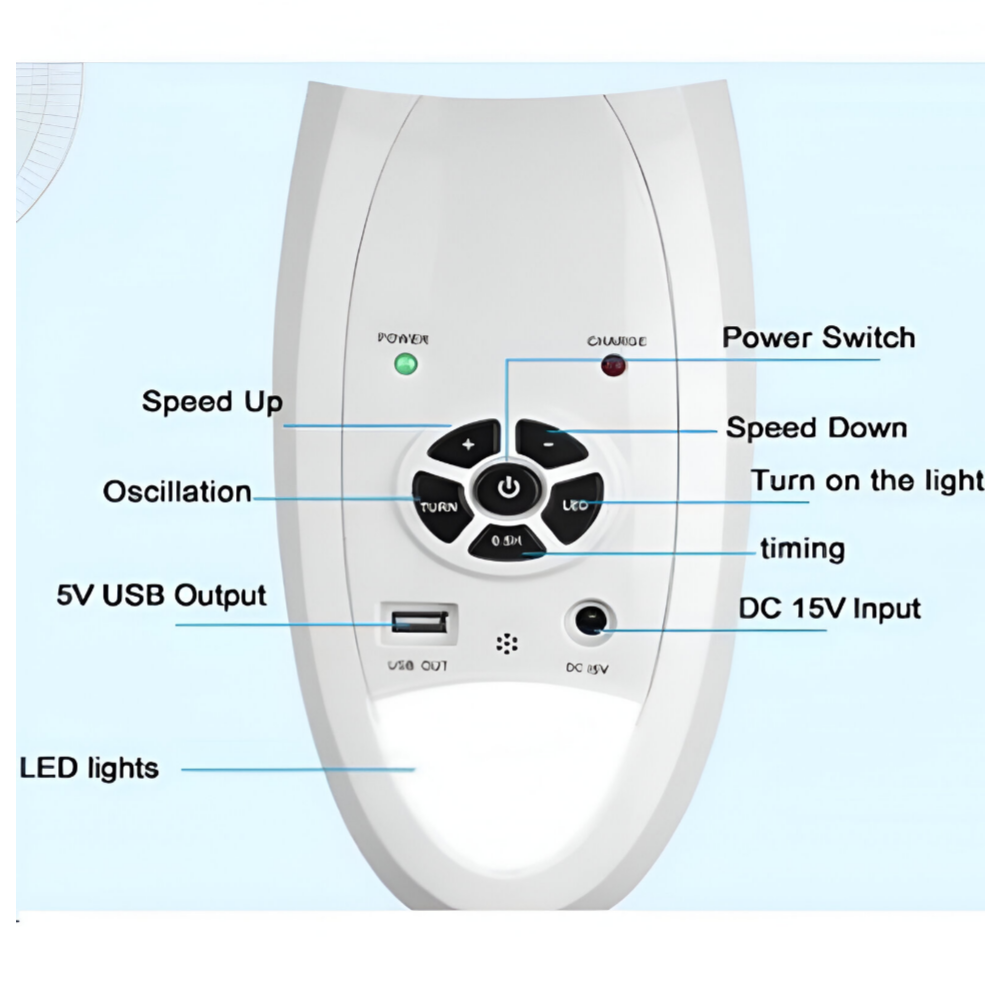 Rechargable Fan With 9 Speeds