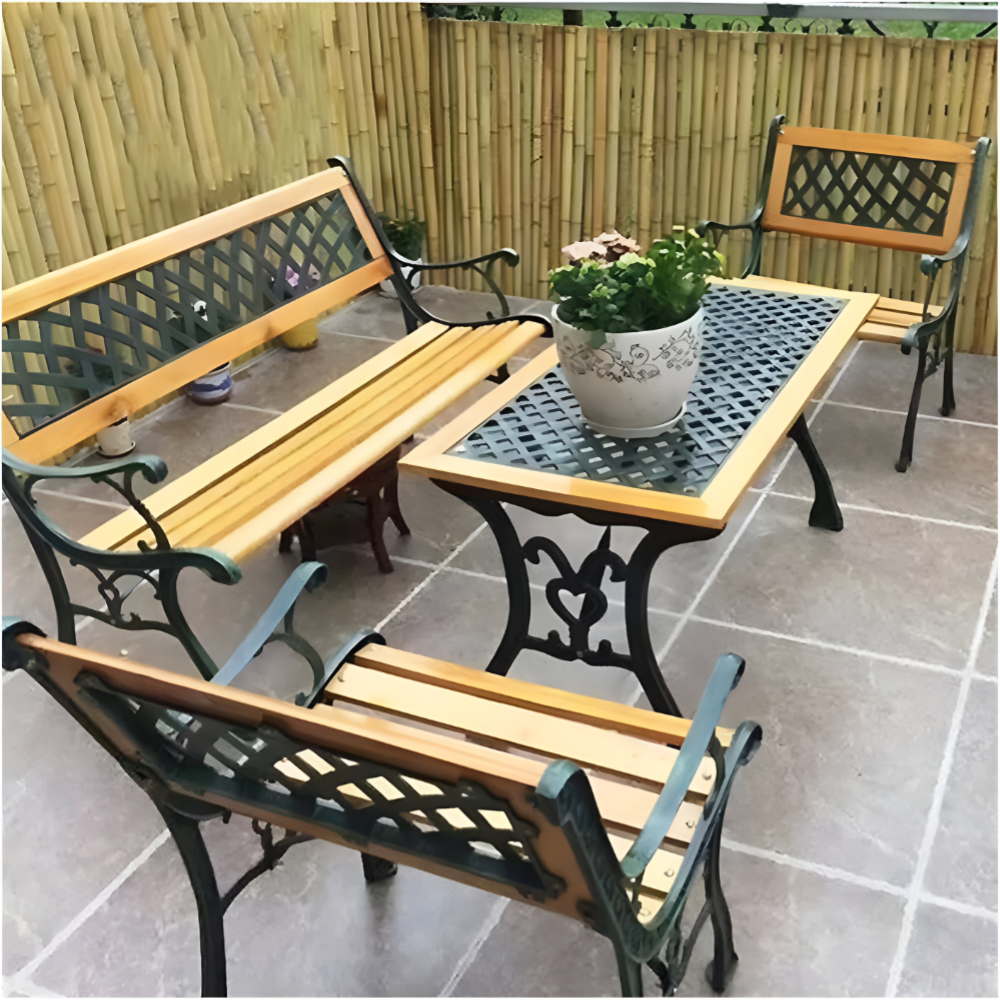 Patio Outdoor Bench Set with Table 