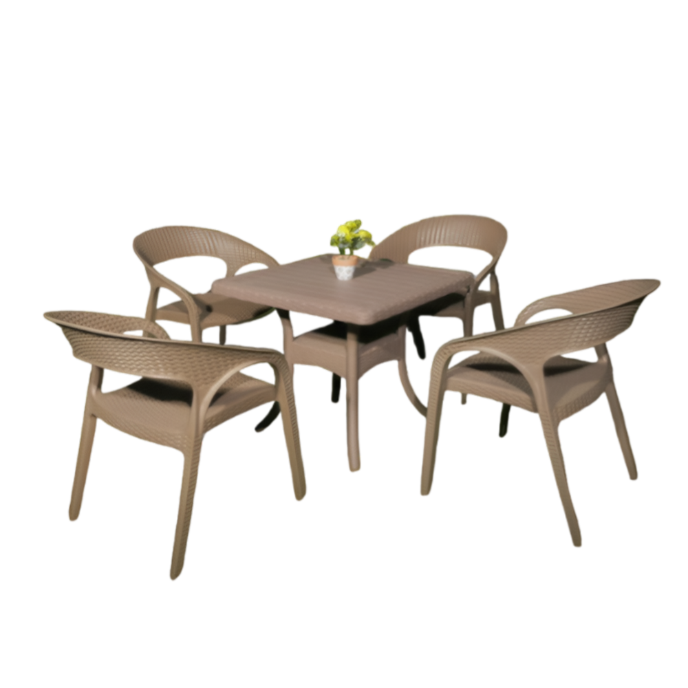 Garden Set 5 Pieces - Square Table & Chairs