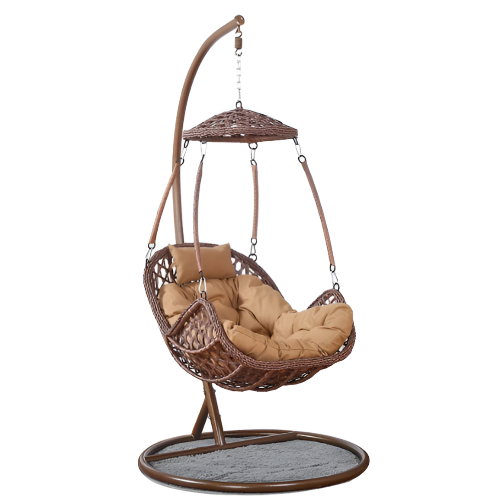 Wicker Swing Chair with Cushion