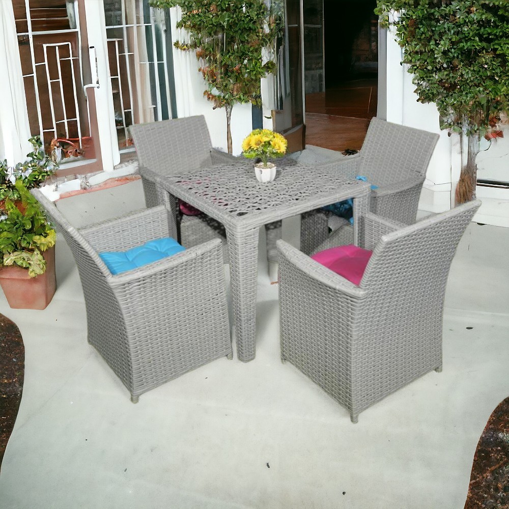 Morning Mist Wicker Dining Set - 5 Pieces